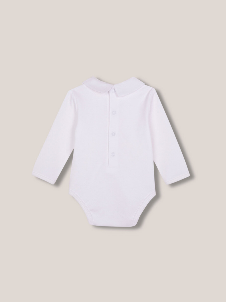 Body De Circular Con Cuello Popelin Blanco Optico