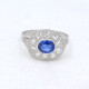 Anillo Nuevo Estilo Antiguo, Platino, Brillantes Y Zafiro Anillo Nuevo Estilo Antiguo, Platino, Brillantes Y Zafiro