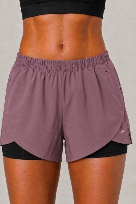 Short Fitness con Calza Lila