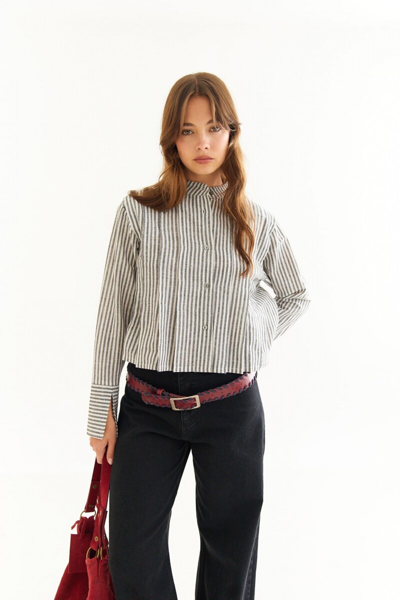 Blusa Fold Blanco y Negro