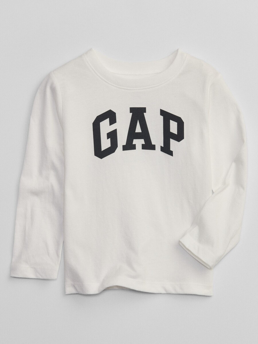 Remera Logo Gap Manga Larga Toddler Niño - New Off White 