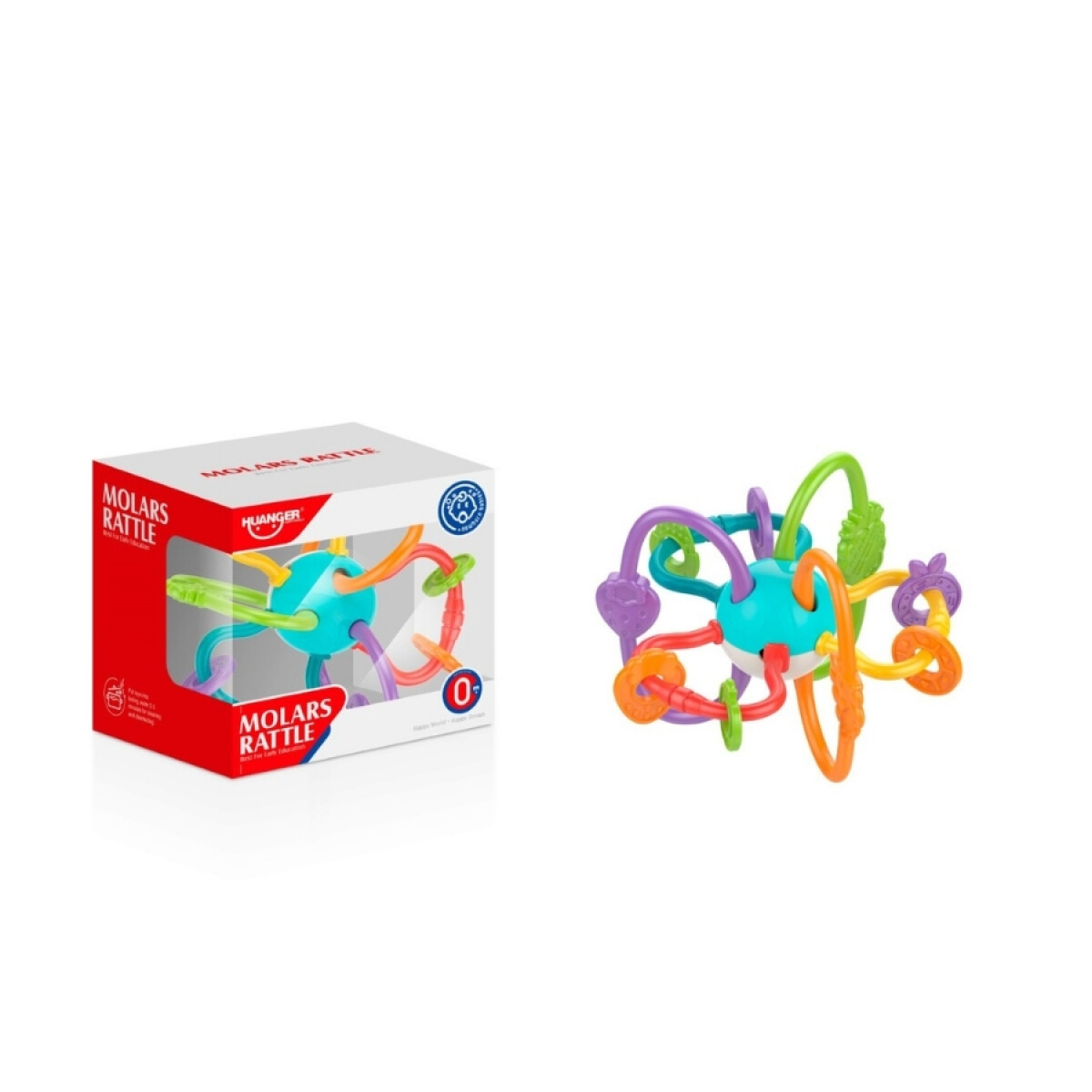 Sonajero Mordillo Sensorial Huanger He0190 Para Bebé Ub - MULTICOLOR 