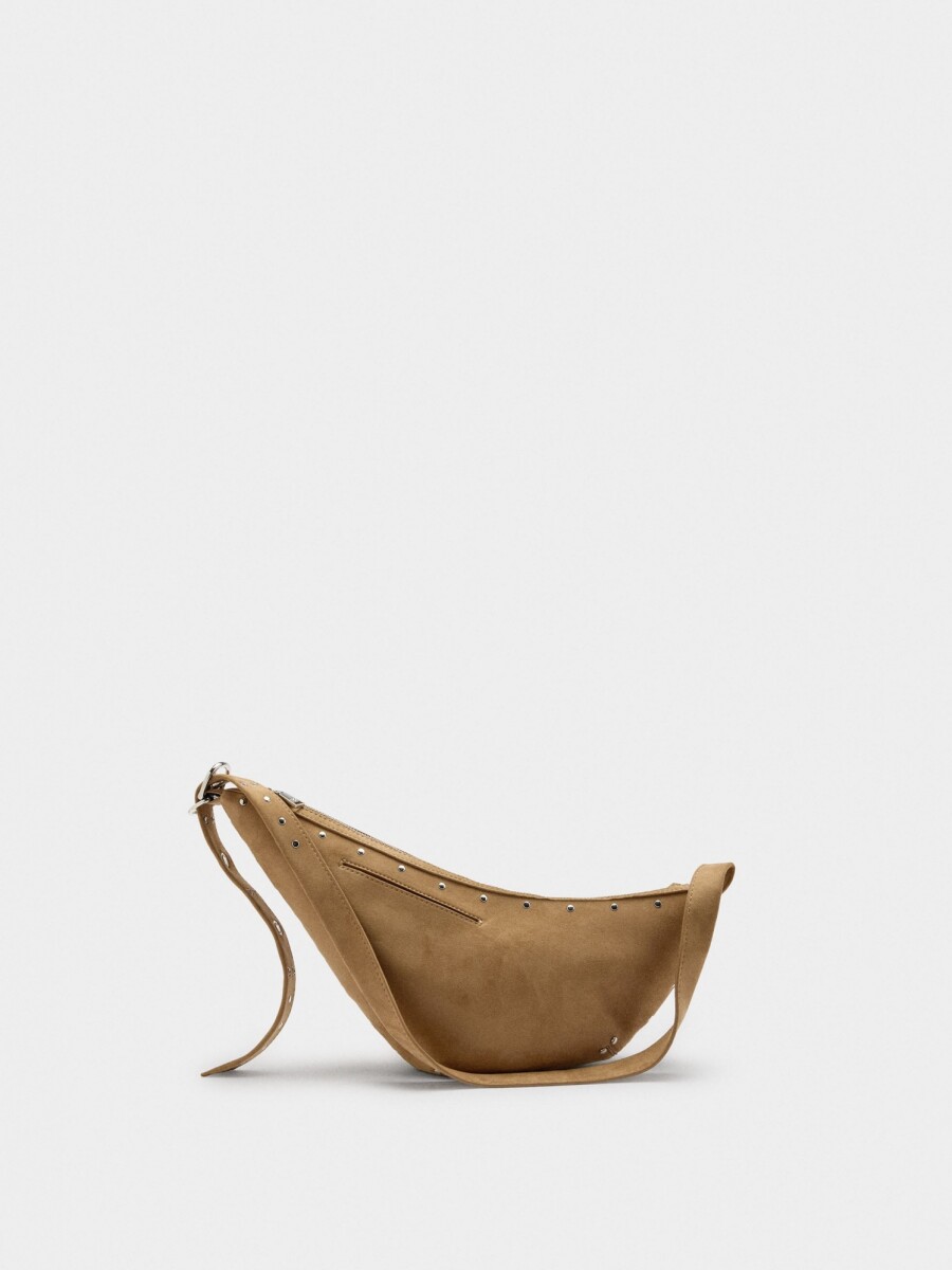 Bolso De Hombro Asimétrico Con Tachuelas taupe