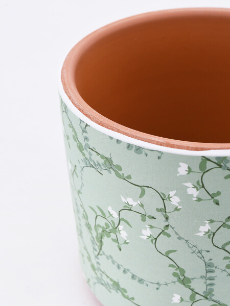 MACETA GREEN FLOWER ESTAMPADO