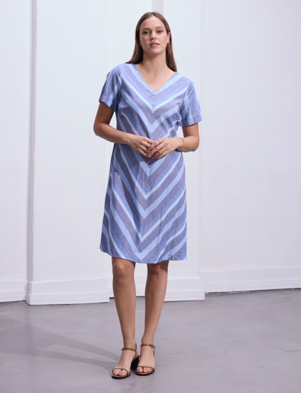 Vestido Algodon Line AZUL/MULTI