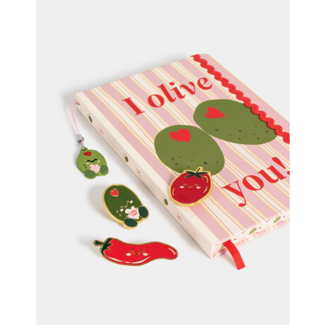 Cuaderno A5 ''I Olive You'' Combinacion Multicolor