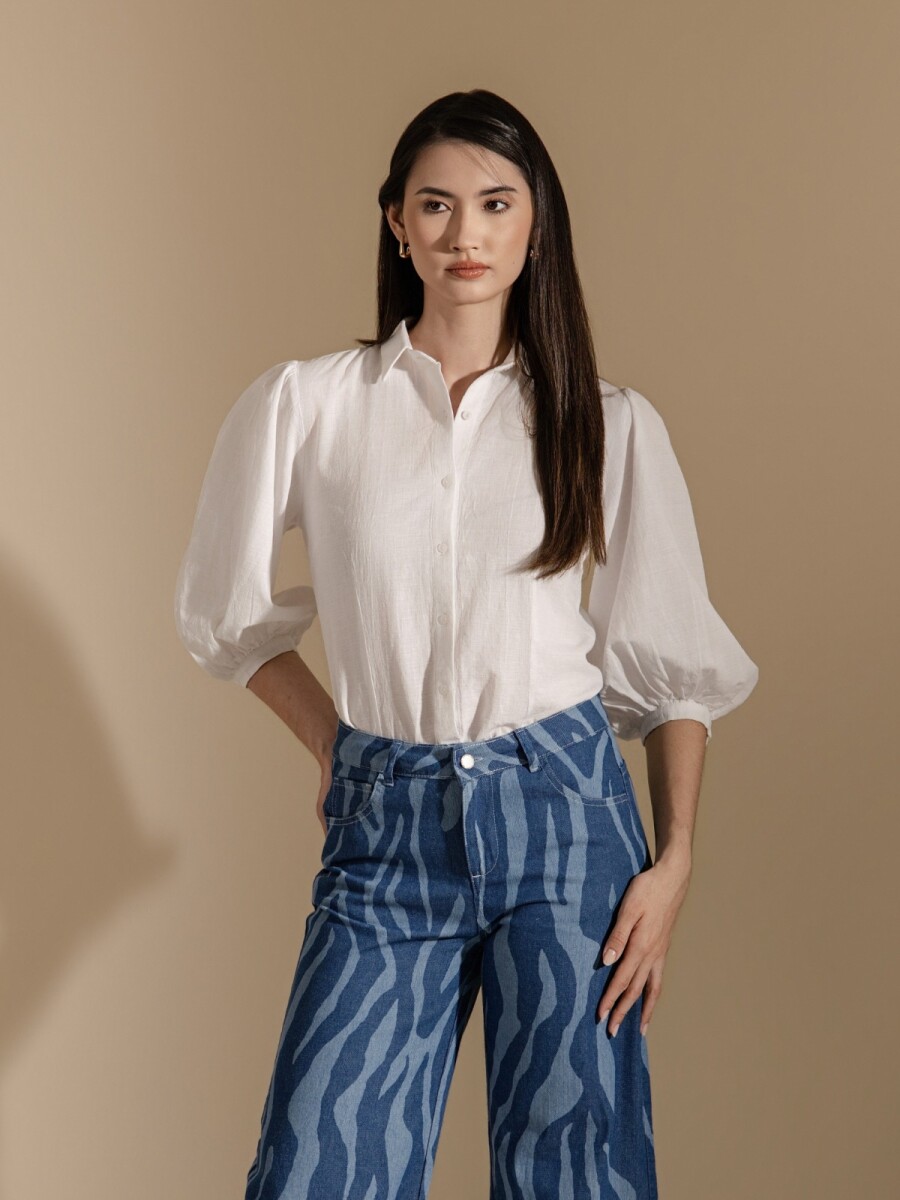 Camisa Casual. - Blanco 