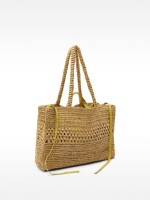 Bolso Shopper Efecto Rafia Con Detalle Trenzado natural