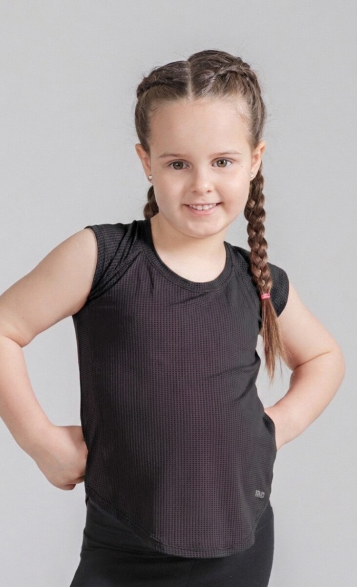 Remera Deportiva para Niñas. - Negro 