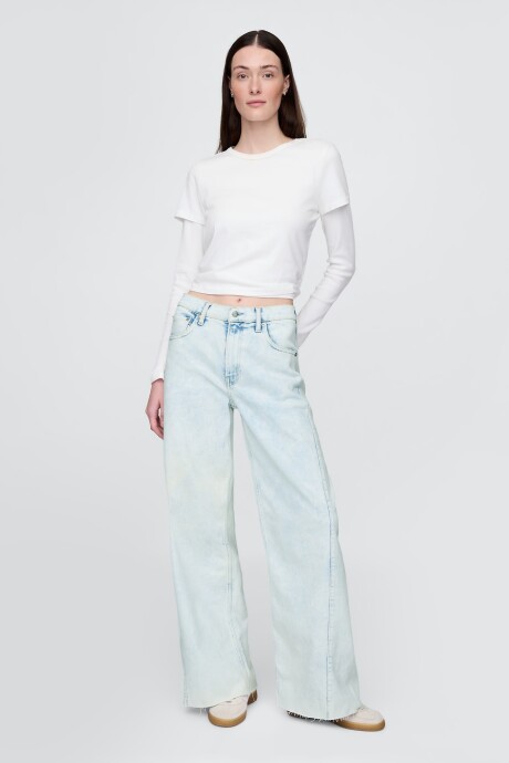 Jean Stride Tiro Alto Mujer Light Indigo 1