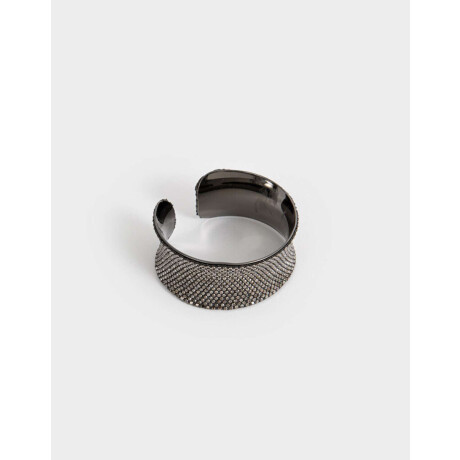 Brazalete Con Strass Plateado Hematite