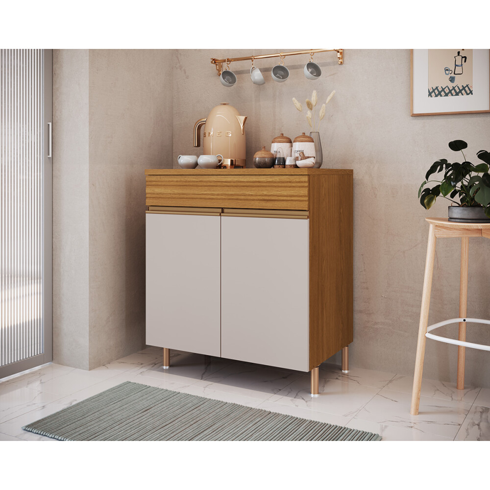 ORGANIC BAJO MESADA 2 PUERTAS Y 1 CAJÓN 0.80 MTS COLOR NATURE/SAND Organic Bajo Mesada 2 Puertas Y 1 Cajón 0.80 Mts Color Nature/sand