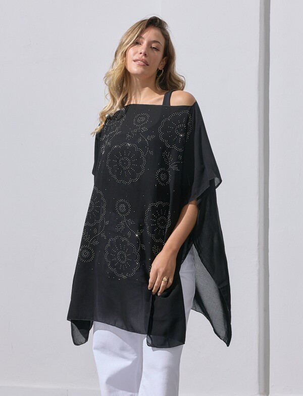 Poncho Noche NEGRO/PLATEADO