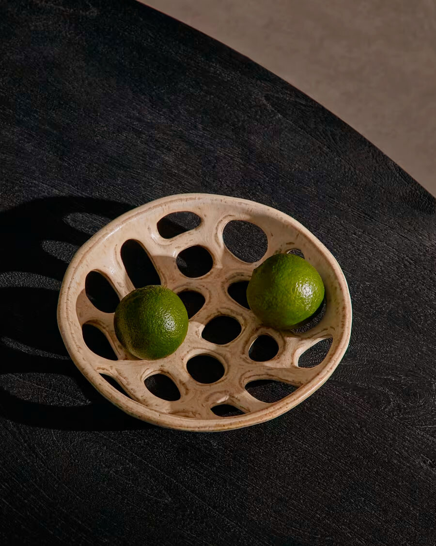 Frutero pequeño de cerámica beige Zunel Frutero pequeño de cerámica beige Zunel