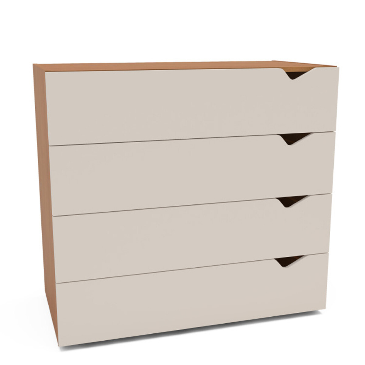 CÓMODA PORTO 4 CAJONES R.823 FREIJO/CREMA - MARRON 