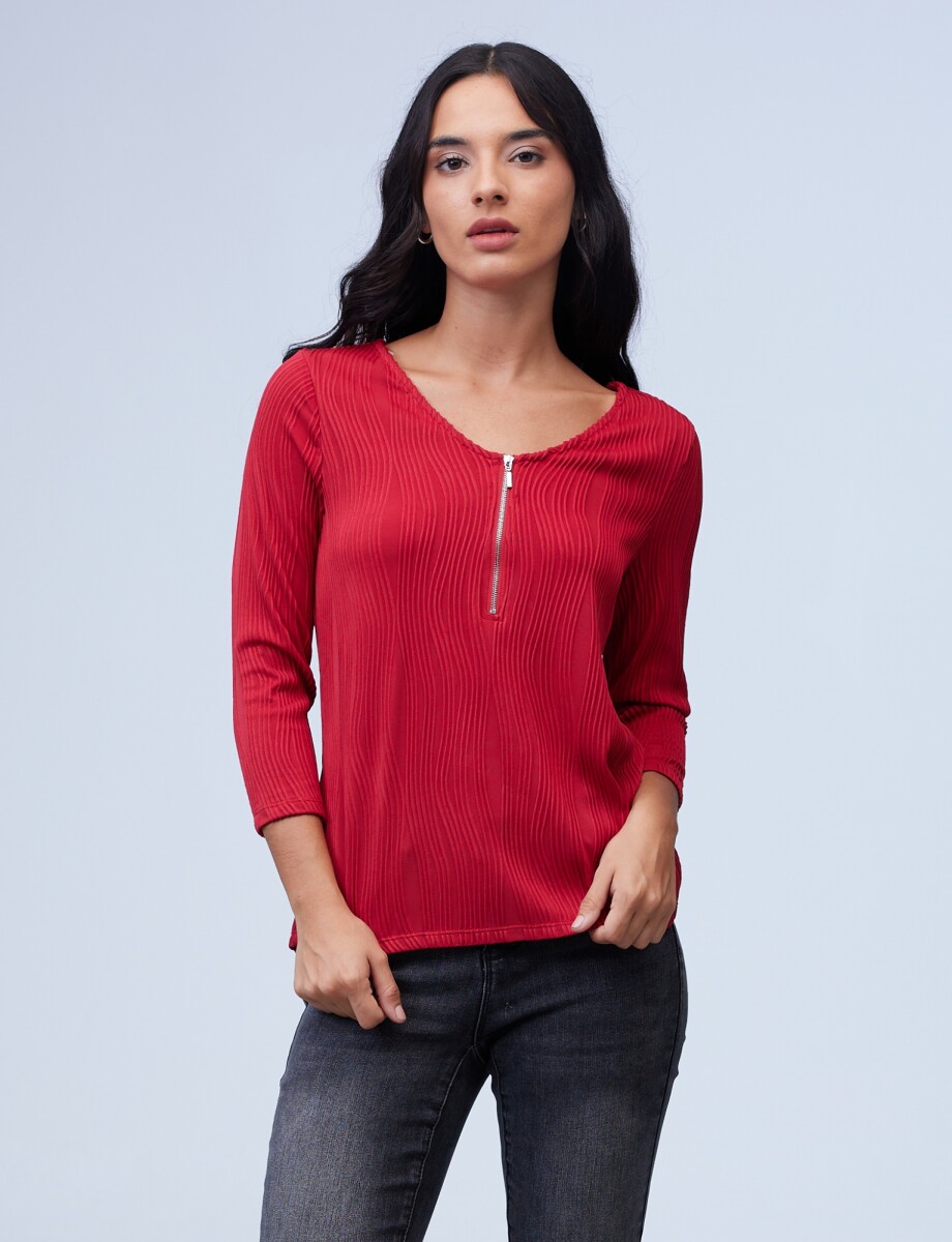 Blusa Zip - Rojo 