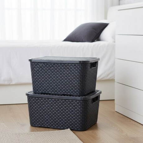 Set x2 Caja ratán 15 lts NEGRO