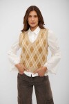 CHALECO INARA OCRE Y BEIGE