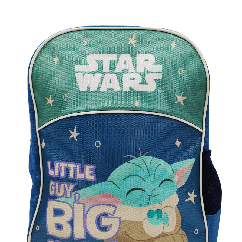 Mochila Infantil Disney Star Wars Yoda Azul - Verde Agua - Gris