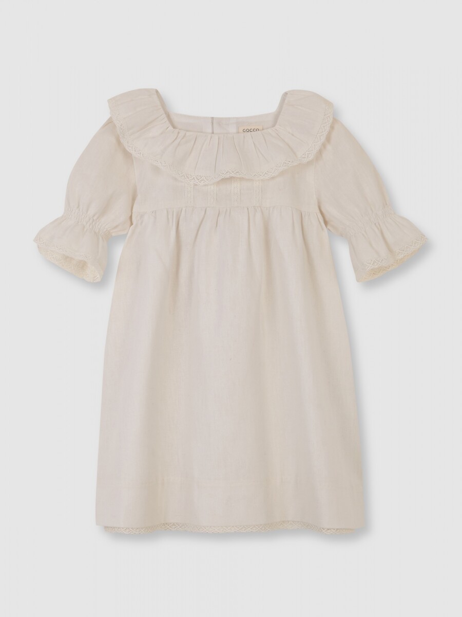 Vestido Con Delantal Piedra