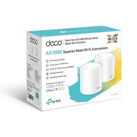 Tp-link - Deco X20 X2. Router Mesh. Wifi Inteligente. Doble Banda Hasta 370M2. 2 X Puertos Gigabit. 001