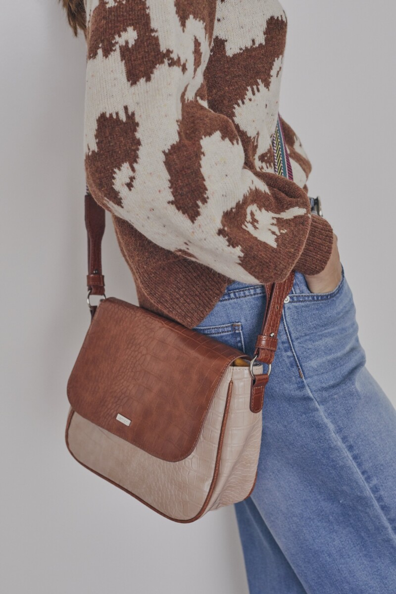 Cartera Combinada - Beige 