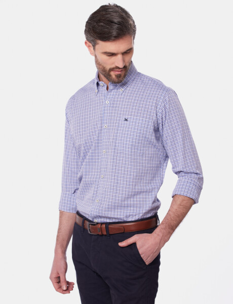 CAMISA SPORT A CUADROS Azul