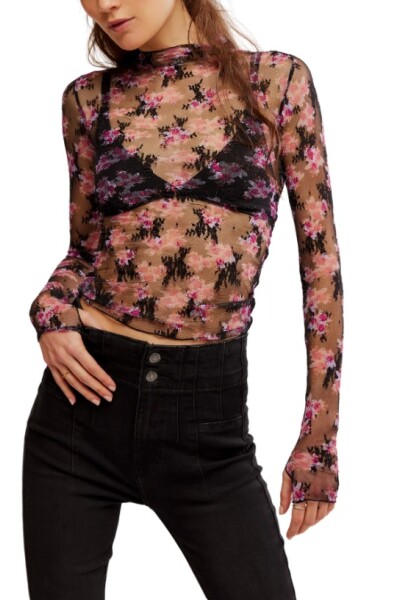 TOP ESTAMPADO LADY LUX Negro