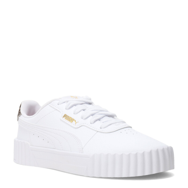 Championes de Mujer Puma Carina 3.0 Animal Flair Blanco - Dorado - Animal Print