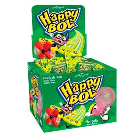 CHICLE HAPPY BOL 140G/47UN MENTA CHICLE HAPPY BOL 140G/47UN MENTA