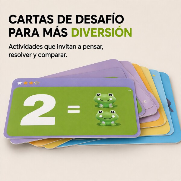 Juego Educativo Balanza de Ranas con Números y Cartas Verde 1