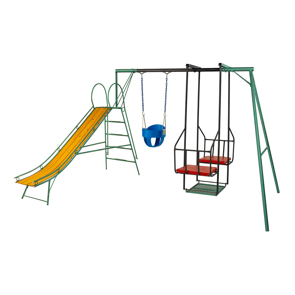 Juego Combinado Infantil con tobogán N°3. Silla doble y 1 hamaca de bebé 