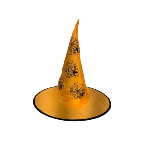 Gorro de bruja de tela negro y naranja Gorro De Bruja De Tela Negro Y Naranja