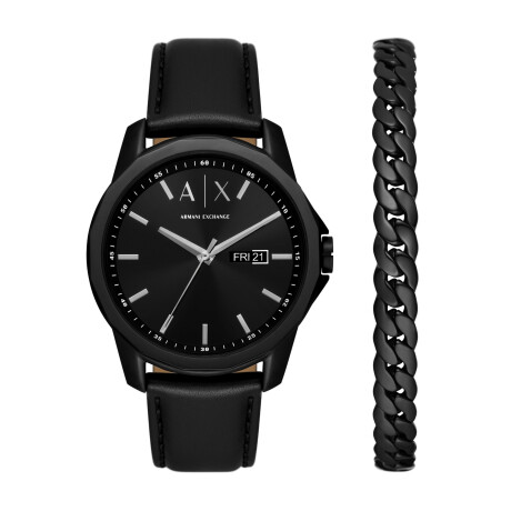 Reloj Armani Exchange Fashion Cuero Negro 0