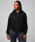Polera Cozy Fleece Hoodie Mujer Black