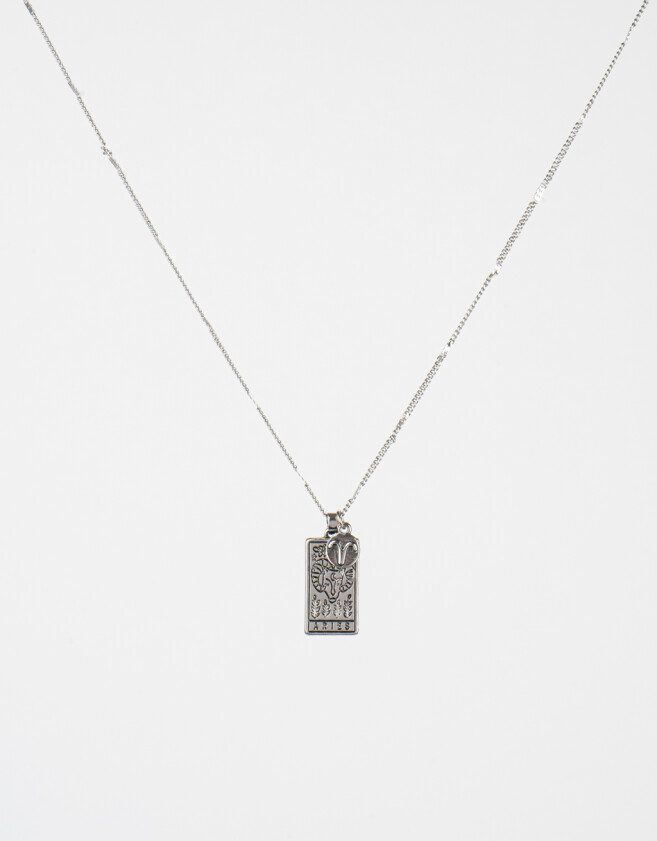 Cadena Corta con Dije De zodíaco Cadena Con Dije De Zodíaco Aries - Plateado