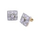 Caravanas oro 18k estilo antiguo 2 tonos con brillantes. Caravanas oro 18k estilo antiguo 2 tonos con brillantes.