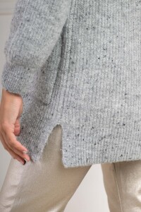 Cardigan Lurex Gris Melange