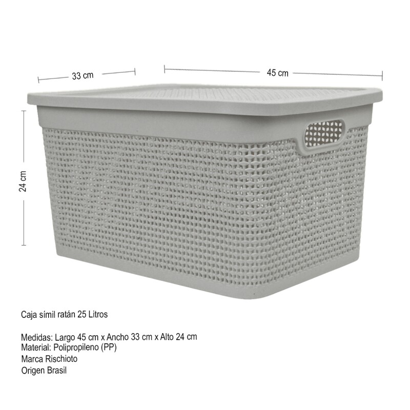 Set x3 Caja simil ratán 25 lts CAPPUCCINO