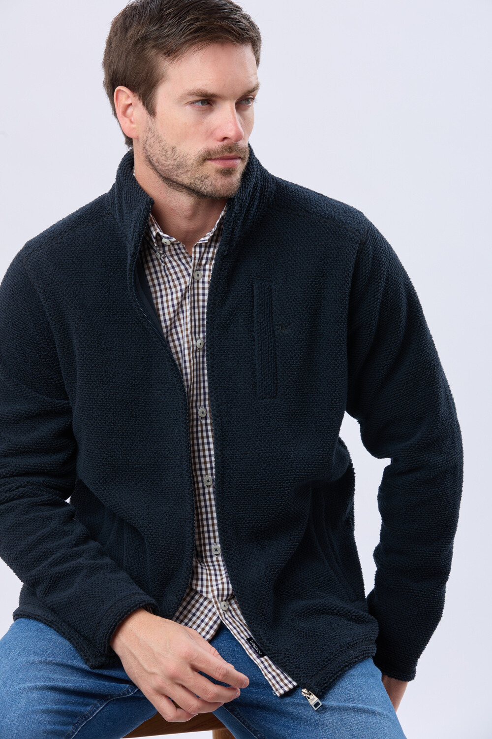 CAMPERA POLAR TEXTURADO GRUESO Azul