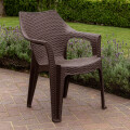 Silla De Plastico Con Posabrazos Apilable Marron
