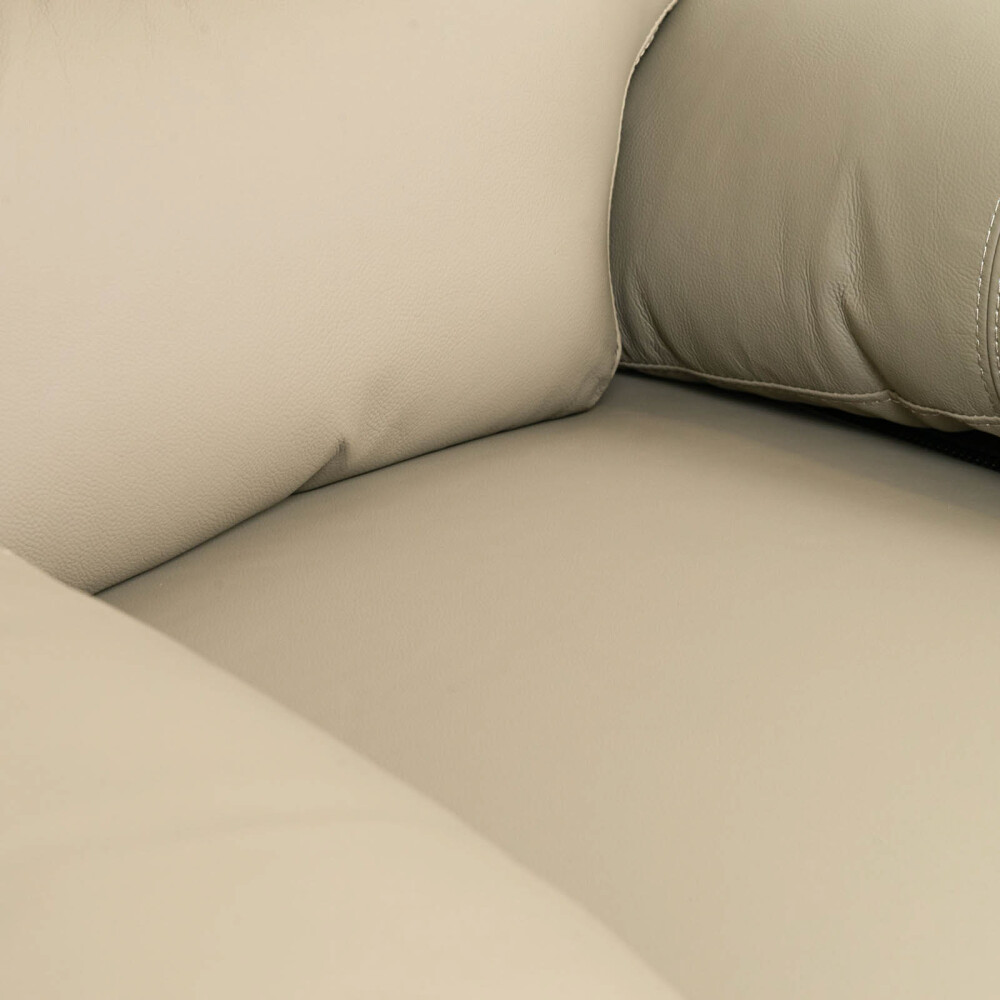 RECLINER MANUAL 1 CUERPO CUERO-Y-SIMIL-CUERO MARRON LINA TAUPE