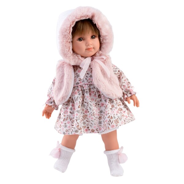 Muñeca Llorens Bebota Sara Chaleco Peludo Capucha Vestido Variante Modelo Sara