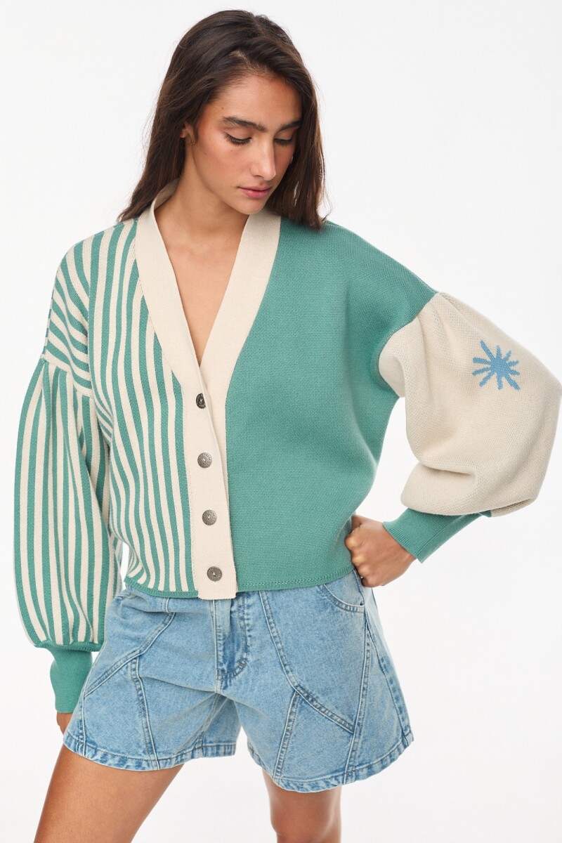 Cardigan Play Crudo/Verde
