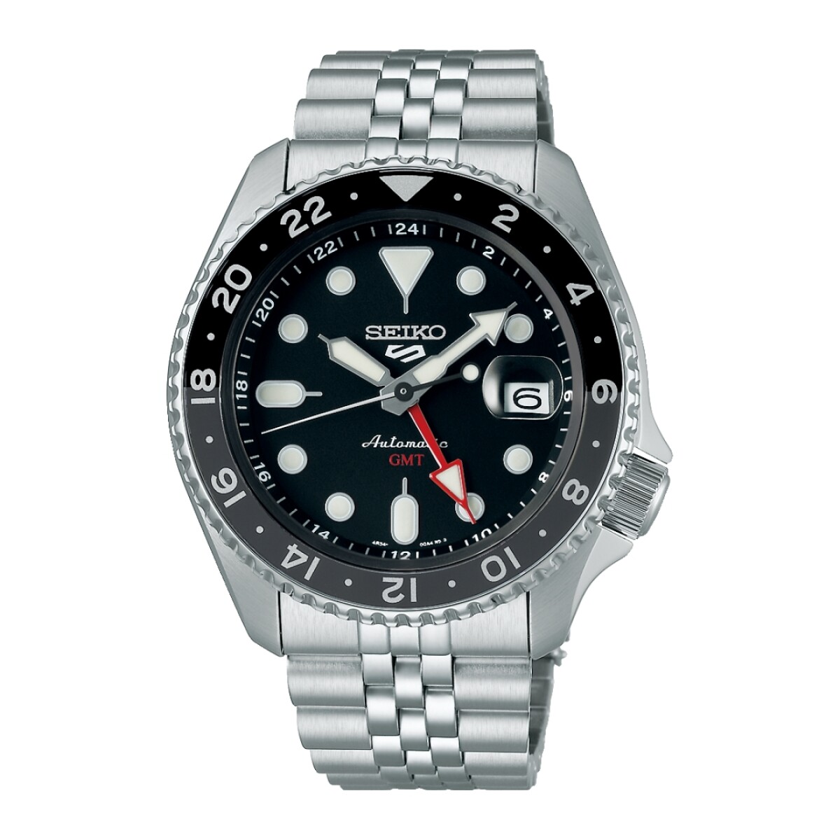 Reloj Seiko 5 Sports Ssk001k1 Automático Gmt Para Hombre Con Correa De Acero 