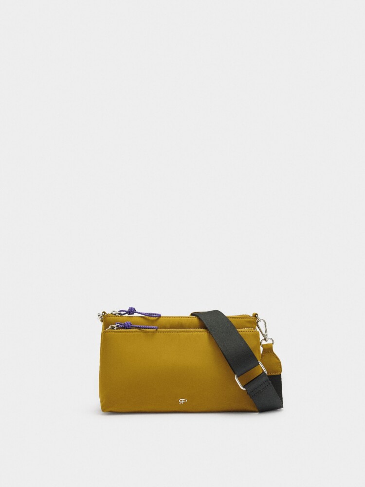 Bolso Bandolera De Nylon mostaza