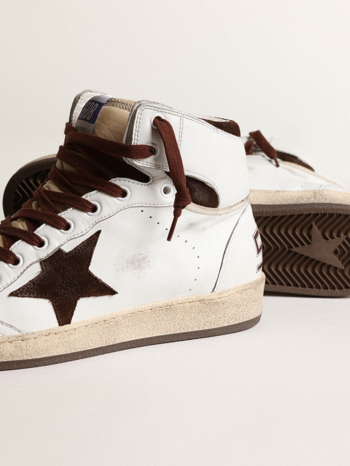 Golden Goose-Botines de cuero, Sky Star Blanco