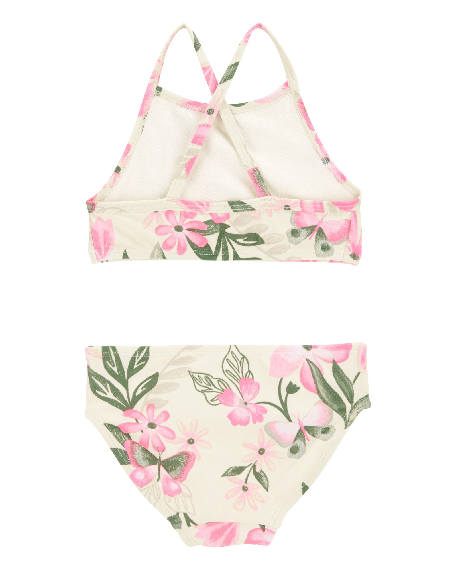 Set de baño tres piezas, protección UPF 50+, diseño floral Sin color