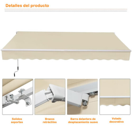 Toldo articulados de enrollar impermeable filtro UV de 300x250 cm Toldo articulados de enrollar impermeable filtro UV de 300x250 cm