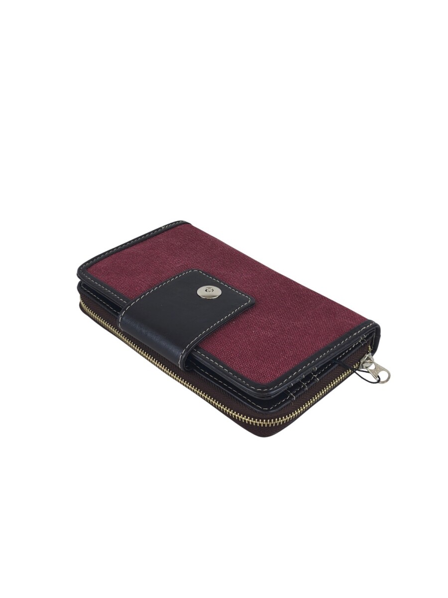 Monedero grande con lengueta - bordo 
